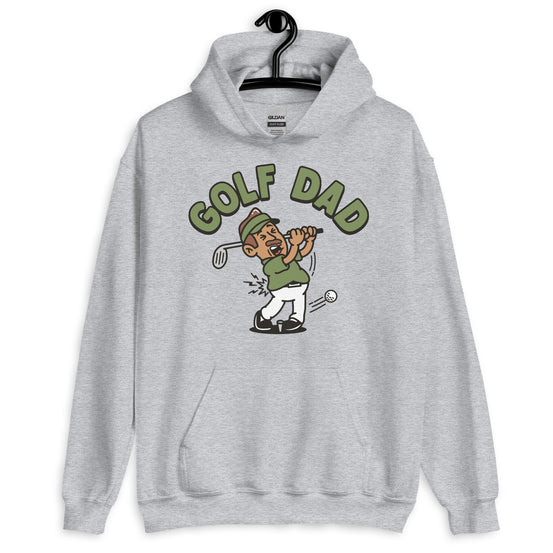Golf Brown Hair Tan Skin Tone No-Glasses Moustache Dad Hoodie