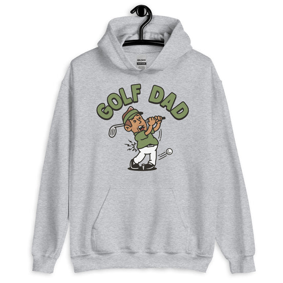 Golf Brown Hair Tan Skin Tone No-Glasses Stubble Dad Hoodie
