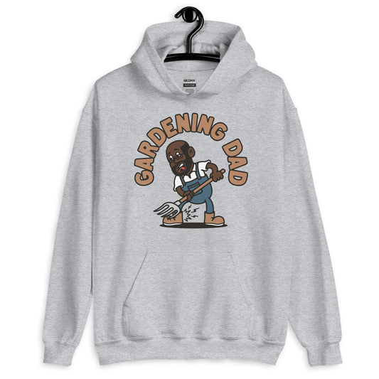 Gardening Black Hair Dark Skin Tone Glasses Bald Beard Dad Hoodie
