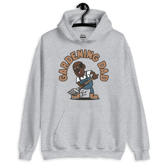 Gardening Black Hair Dark Skin Tone Glasses Bald Moustache Dad Hoodie