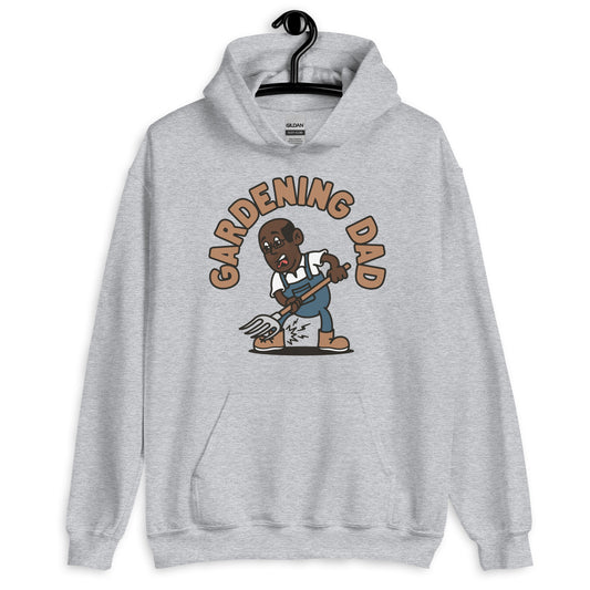 Gardening Black Hair Dark Skin Tone Glasses Bald Stubble Dad Hoodie