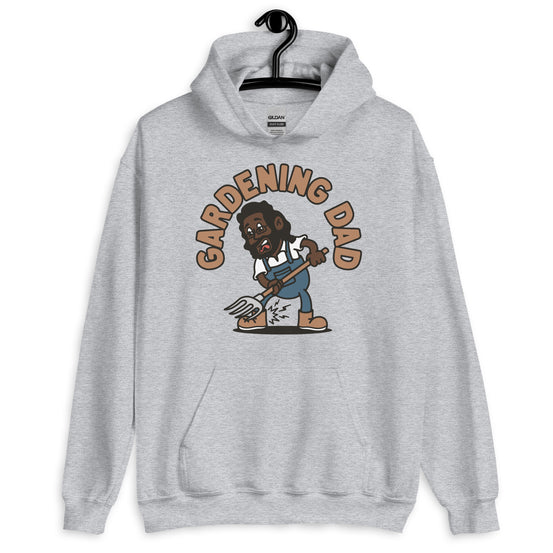 Gardening Black Hair Dark Skin Tone Glasses Long Beard Dad Hoodie