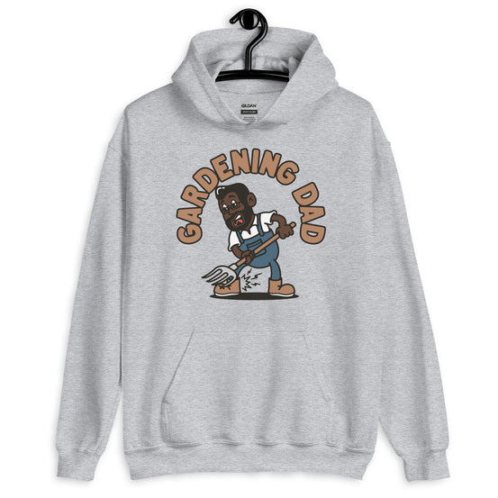 Gardening Black Hair Dark Skin Tone Glasses Medium Beard Dad Hoodie
