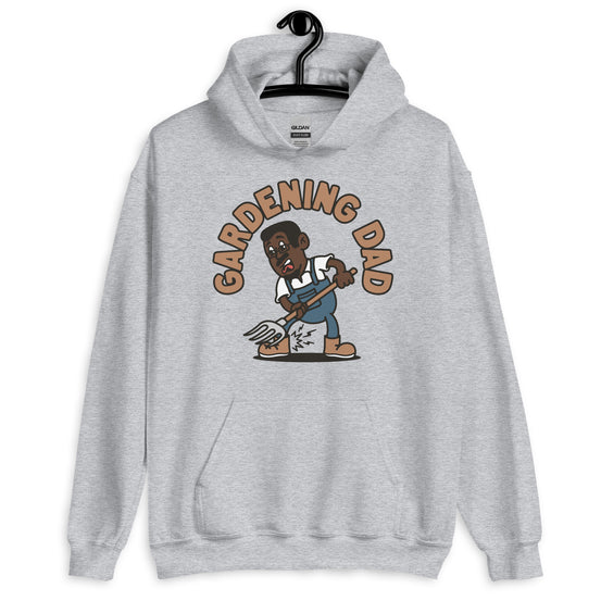 Gardening Black Hair Dark Skin Tone Glasses Short Moustache & Chin Beard Dad Hoodie