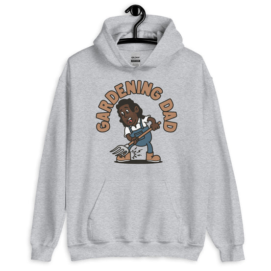Gardening Black Hair Dark Skin Tone No-Glasses Long Stubble Dad Hoodie