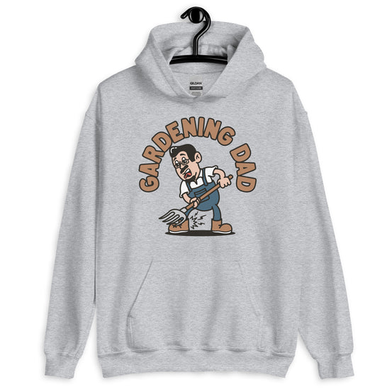 Gardening Black Hair Light Skin Tone Glasses Medium Moustache & Chin Beard Dad Hoodie