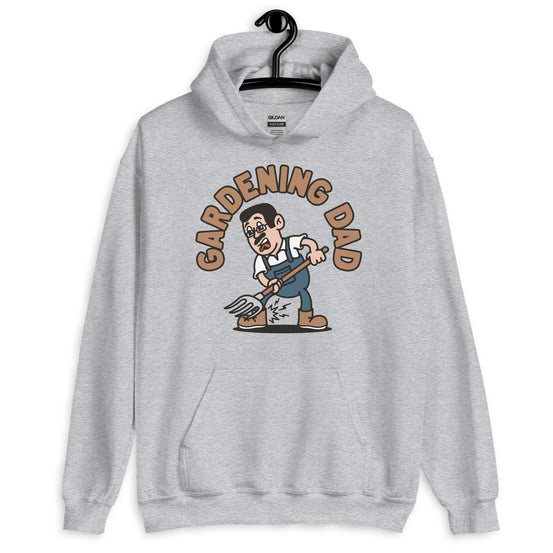 Gardening Black Hair Light Skin Tone Glasses Short Moustache Dad Hoodie