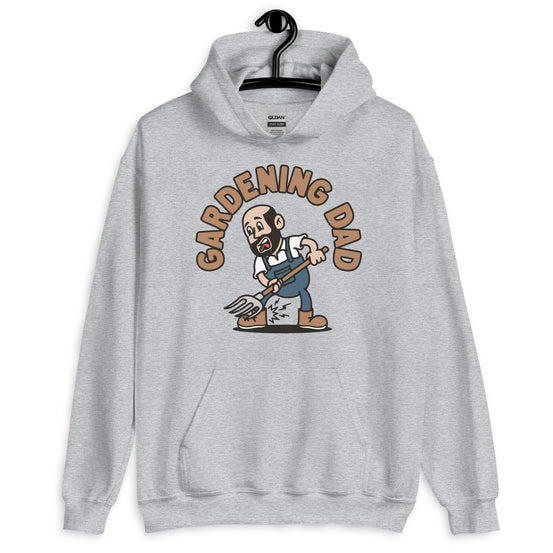 Gardening Black Hair Light Skin Tone No-Glasses Bald Beard Dad Hoodie