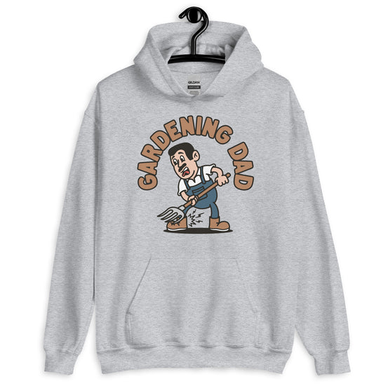 Gardening Black Hair Light Skin Tone No-Glasses Short Moustache Dad Hoodie