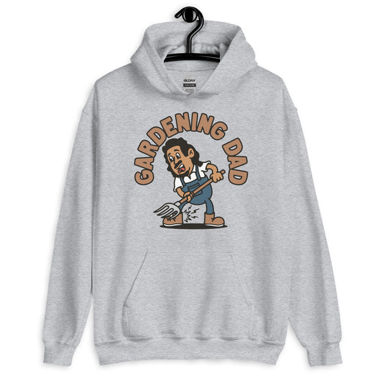 Gardening Black Hair Tan Skin Tone No-Glasses Long Moustache & Chin Beard Dad Hoodie
