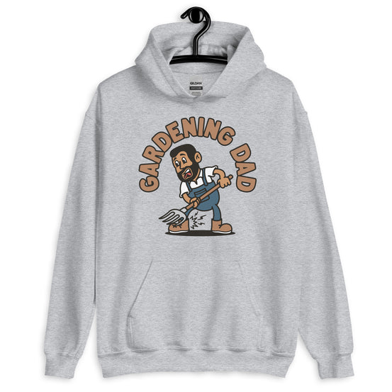 Gardening Black Hair Tan Skin Tone No-Glasses Short Beard Dad Hoodie