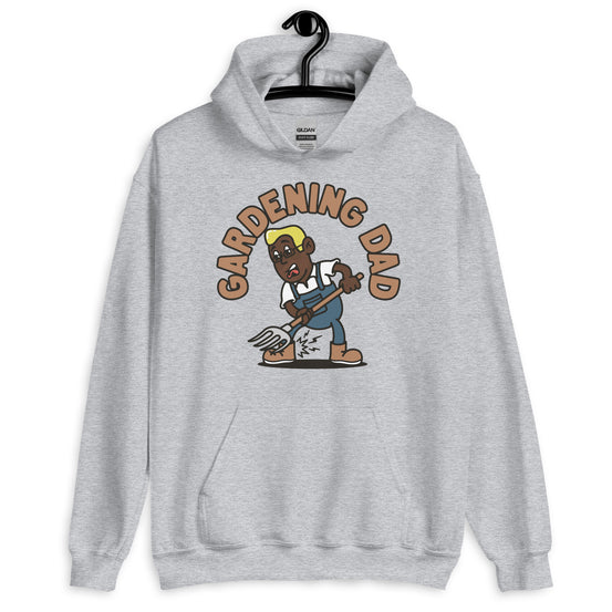 Gardening Blond Hair Dark Skin Tone Glasses Medium Stubble Dad Hoodie