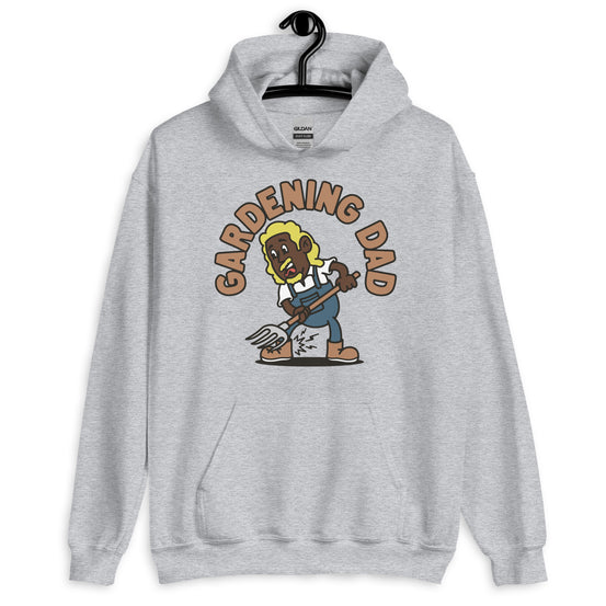 Gardening Blond Hair Dark Skin Tone No-Glasses Long Moustache & Chin Beard Dad Hoodie