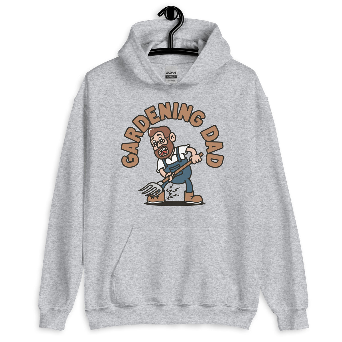 Gardening Brown Hair Light Skin Tone Glasses Medium Beard Dad Hoodie