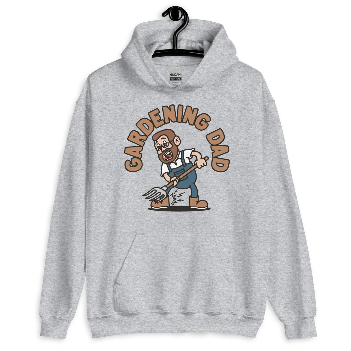 Gardening Brown Hair Light Skin Tone Glasses Short Beard Dad Hoodie