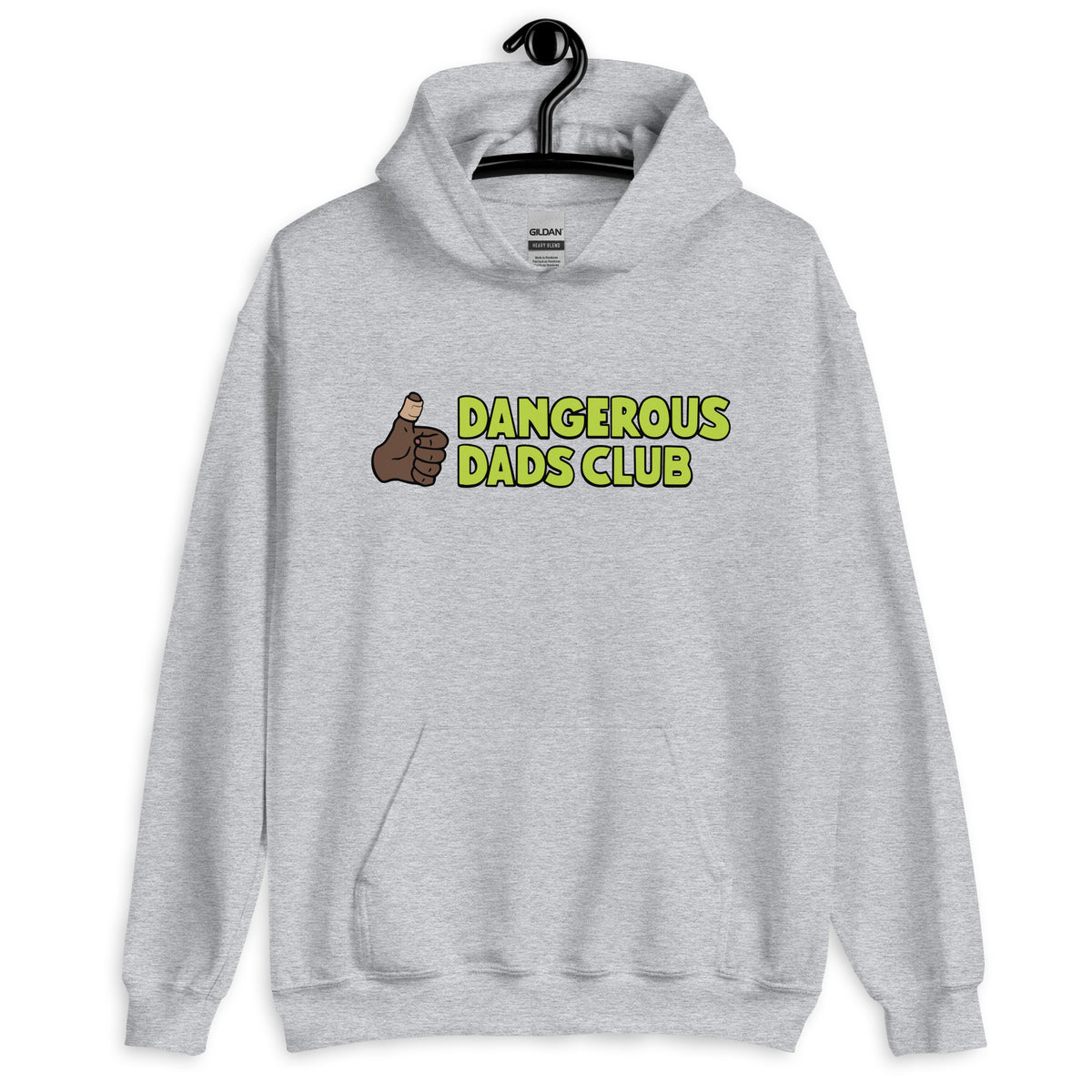 Dangerous Dads Club Hoodie - L.green logo - dark thumb