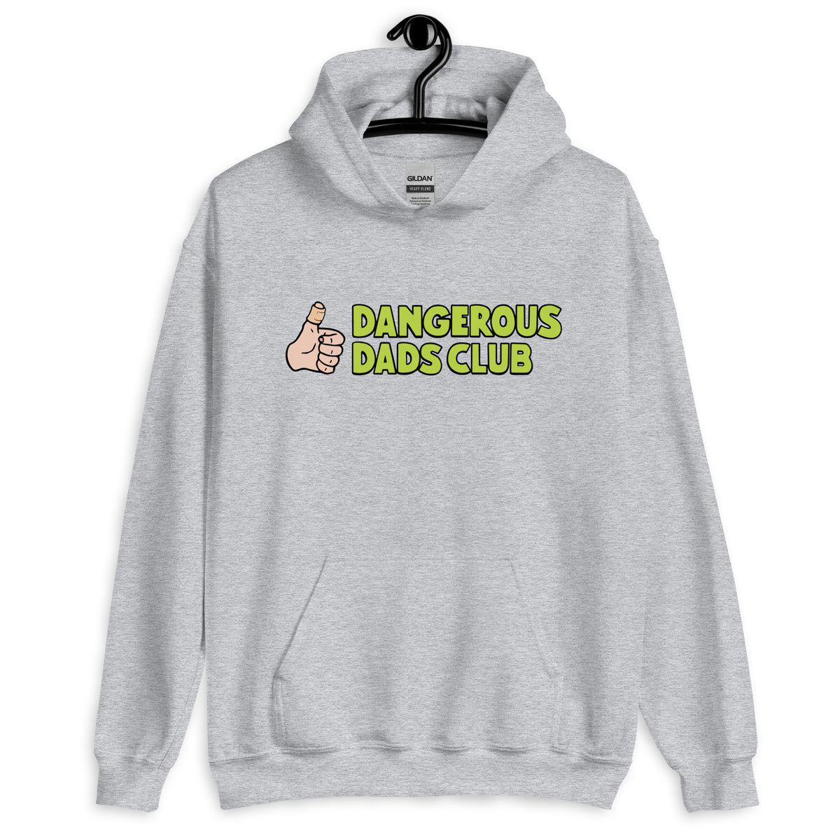 Dangerous Dads Club Hoodie - L.green logo - light thumb