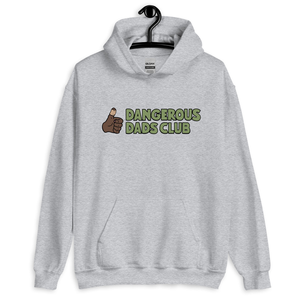 Dangerous Dads Club Hoodie - Green logo - dark thumb