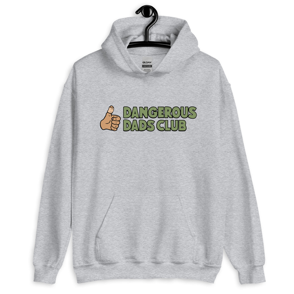Dangerous Dads Club Hoodie - Green logo - tan thumb