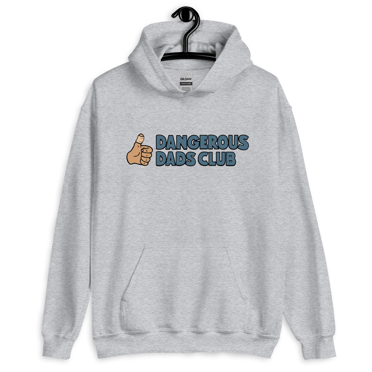 Dangerous Dads Club Hoodie - Blue logo - tan thumb