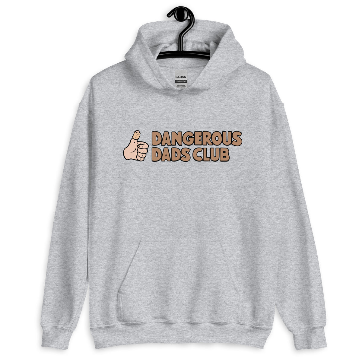 Dangerous Dads Club Hoodie - Brown logo - light thumb