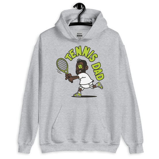 Tennis Black Hair Dark Skin Tone No-Glasses Medium Beard Dad Hoodie