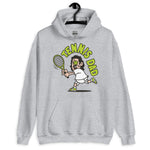 Tennis Black Hair Light Skin Tone No-Glasses Long Moustache Dad Hoodie