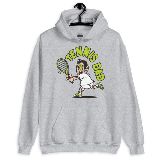 Tennis Black Hair Light Skin Tone No-Glasses Medium Stubble Dad Hoodie