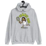 Tennis Black Hair Tan Skin Tone Glasses Long Moustache Dad Hoodie