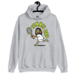 Tennis Black Hair Tan Skin Tone No-Glasses Long Beard Dad Hoodie