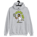 Tennis Black Hair Tan Skin Tone No-Glasses Medium Moustache Dad Hoodie