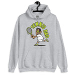 Tennis Black Hair Tan Skin Tone No-Glasses Medium Stubble Dad Hoodie