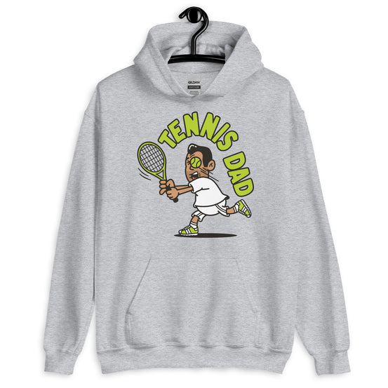 Tennis Black Hair Tan Skin Tone No-Glasses Medium Stubble Dad Hoodie