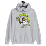 Tennis Blond Hair Dark Skin Tone Glasses Bald Stubble Dad Hoodie