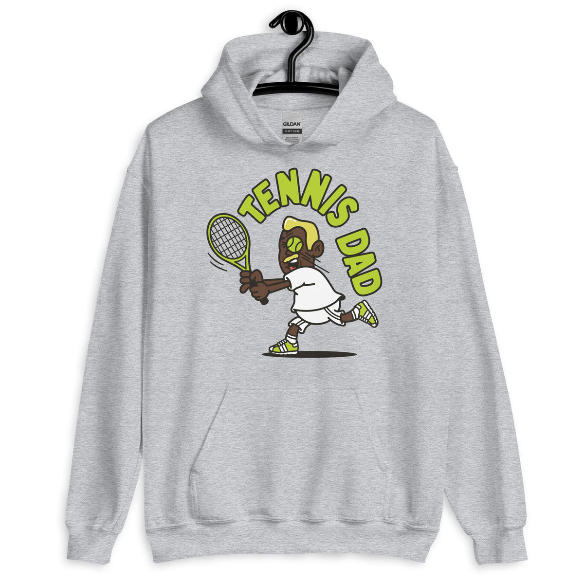 Tennis Blond Hair Dark Skin Tone No-Glasses Medium Moustache Dad Hoodie