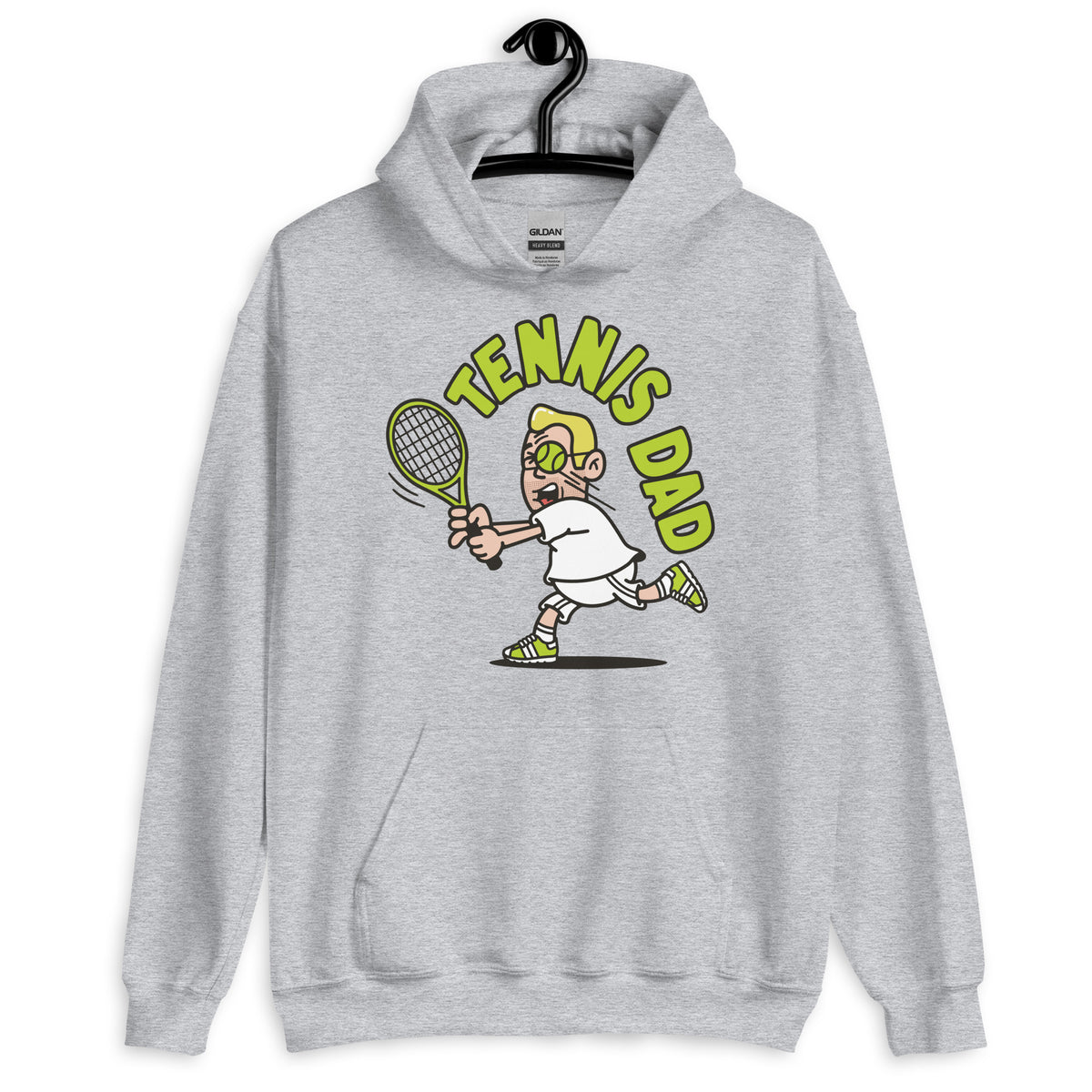 Tennis Blond Hair Light Skin Tone Glasses Medium Stubble Dad Hoodie