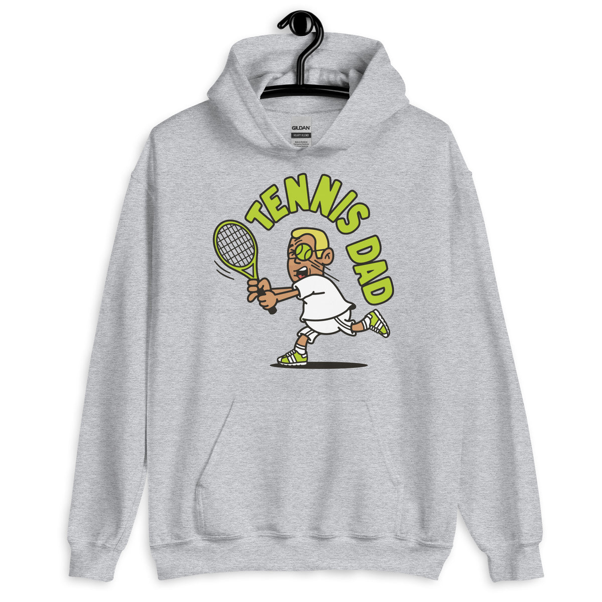 Tennis Blond Hair Tan Skin Tone Glasses Short Stubble Dad Hoodie