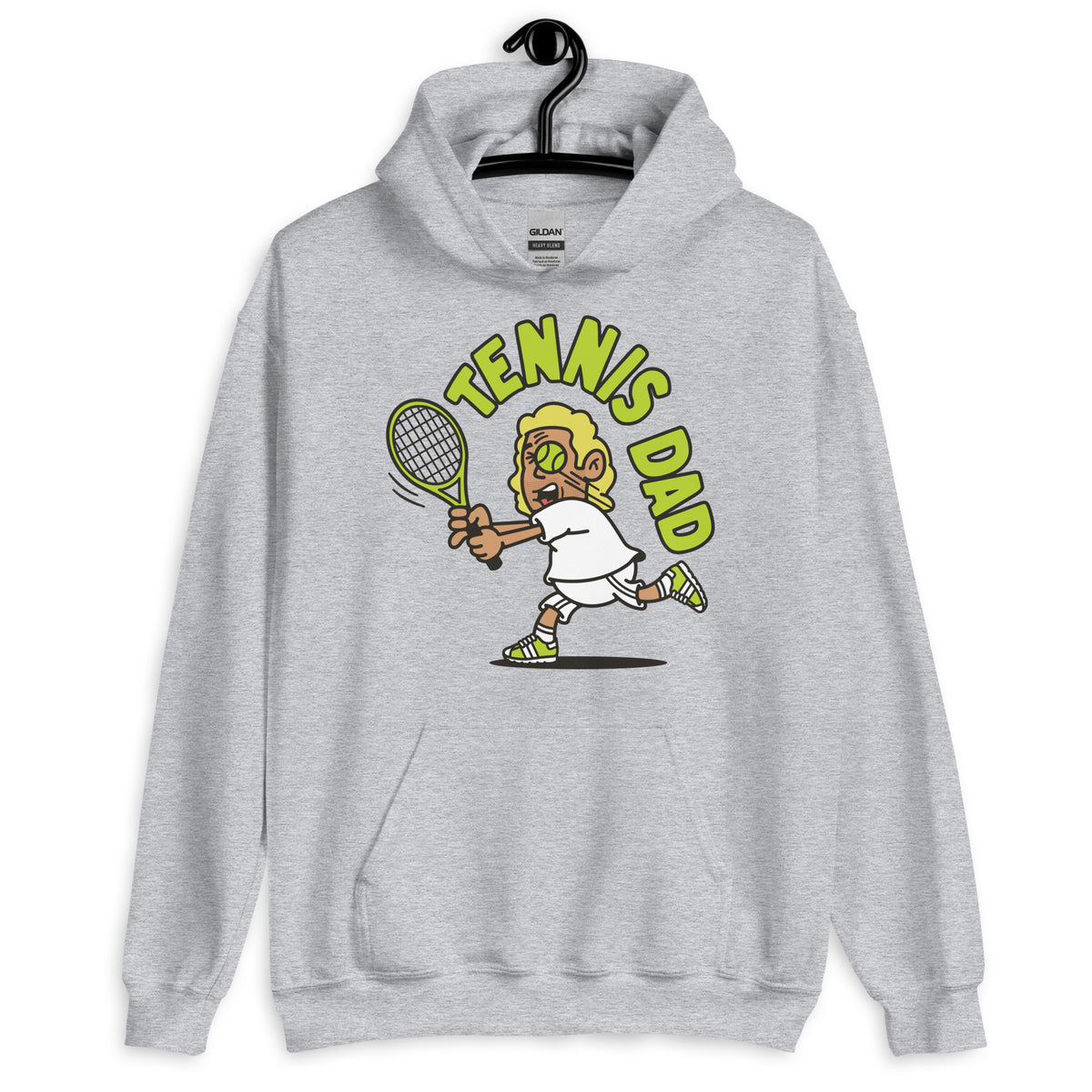 Tennis Blond Hair Tan Skin Tone No-Glasses Long Stubble Dad Hoodie