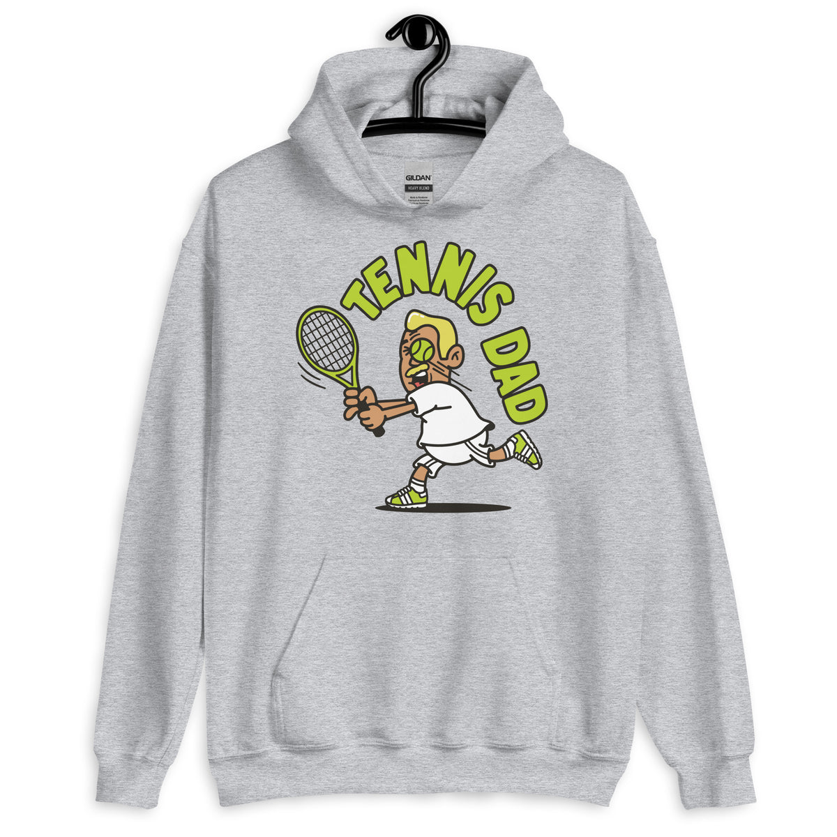 Tennis Blond Hair Tan Skin Tone No-Glasses Medium Moustache Dad Hoodie