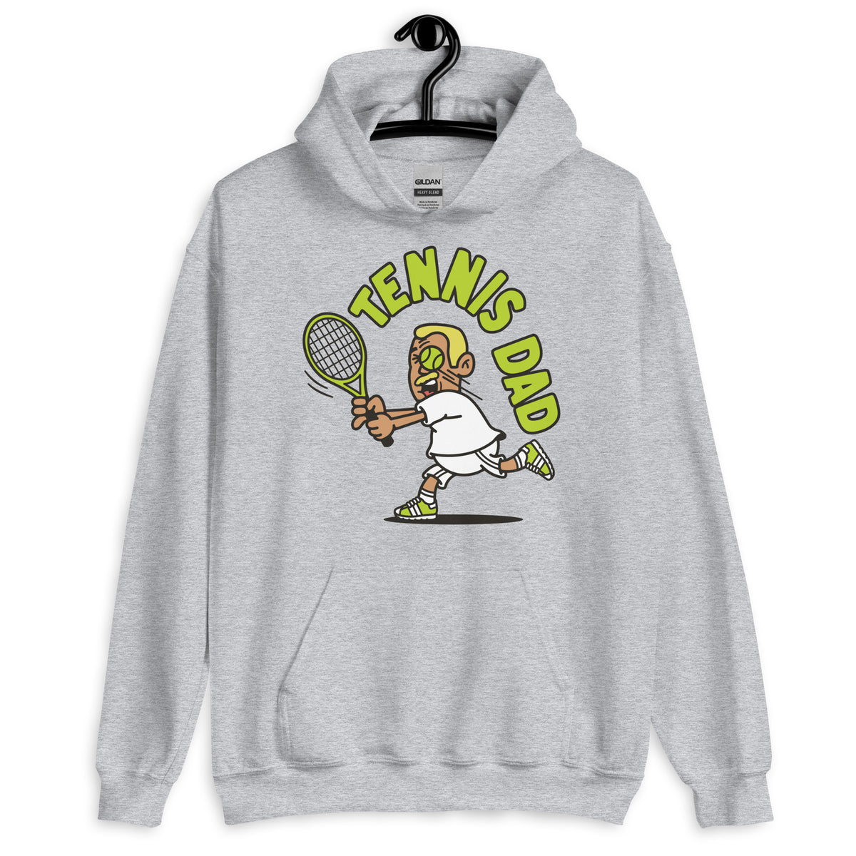 Tennis Blond Hair Tan Skin Tone No-Glasses Short Moustache Dad Hoodie