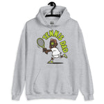 Tennis Brown Hair Dark Skin Tone Glasses Medium Beard Dad Hoodie