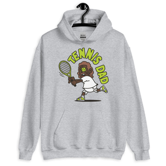 Tennis Brown Hair Dark Skin Tone No-Glasses Long Moustache Dad Hoodie