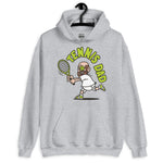 Tennis Brown Hair Light Skin Tone Glasses Bald Beard Dad Hoodie