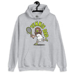 Tennis Brown Hair Light Skin Tone Glasses Long Beard Dad Hoodie