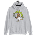 Tennis Brown Hair Tan Skin Tone Glasses Long Beard Dad Hoodie