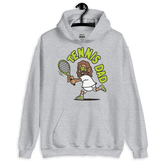 Tennis Brown Hair Tan Skin Tone Glasses Long Beard Dad Hoodie