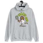 Tennis Brown Hair Tan Skin Tone Glasses Long Moustache Dad Hoodie