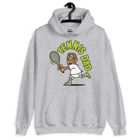 Tennis Brown Hair Tan Skin Tone Glasses Short Stubble Dad Hoodie