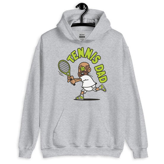 Tennis Brown Hair Tan Skin Tone No-Glasses Bald Beard Dad Hoodie