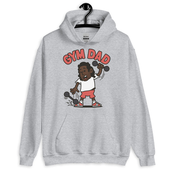 Gym Black Hair Dark Skin Tone No-Glasses Long Stubble Dad Hoodie